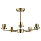 Photograph: Idolite Devine Antique Brass 5 Light Upward Semi Ceiling (FRAME ONLY)