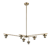 Photograph: Idolite Devine Antique Brass 6 Light E27 Fixed 3 Arm Pendant (FRAME ONLY)