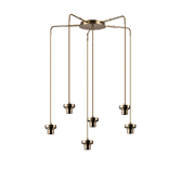 Photograph: Idolite Devine Antique Brass 6 Light E27 Round Multiple Spider Pendant (FRAME ONLY)