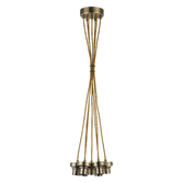 Photograph: Idolite Devine Antique Brass 7 Light E27 1.5m Cluster Pendant (FRAME ONLY), Suitable For A Vast Selection Of Glass Shades