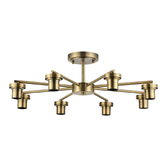 Photograph: Idolite Devine Antique Brass 8 Light Downward Semi Ceiling (FRAME ONLY)
