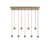 Photograph: Idolite Devine Antique Brass 9 Light E27 2m Rectangular Multiple Pendant (FRAME ONLY)