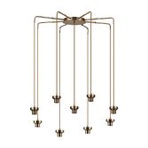 Photograph: Idolite Devine Antique Brass 9 Light E27 Round Multiple Spider Pendant (FRAME ONLY)