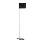 Photograph: Idolite Devine Floor Lamp, 1 Light E27, Antique Brass/Black/Prosecco 30x20cm Velvet Shade