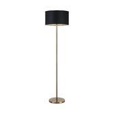 Photograph: Idolite Devine Floor Lamp, 1 Light E27, Antique Brass/Black/Prosecco 40x22cm Velvet Shade