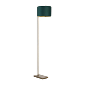 Photograph: Idolite Devine Floor Lamp, 1 Light E27, Antique Brass/Forest Green 30x20cm Velvet Shade