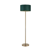 Photograph: Idolite Devine Floor Lamp, 1 Light E27, Antique Brass/Forest Green 40x22cm Velvet Shade