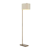 Photograph: Idolite Devine Floor Lamp, 1 Light E27, Antique Brass/Ivory/Champagne 30x20cm Velvet Shade