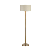 Photograph: Idolite Devine Floor Lamp, 1 Light E27, Antique Brass/Ivory/Champagne 40x22cm Velvet Shade