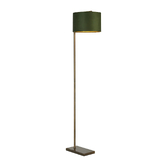 Photograph: Idolite Devine Floor Lamp, 1 Light E27, Antique Brass/Moss Green/Gold 30x20cm Velvet Shade