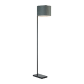 Photograph: Idolite Devine Floor Lamp, 1 Light E27, Satin Black/Dark Grey/Silver 30x20cm Velvet Shade