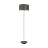 Photograph: Idolite Devine Floor Lamp, 1 Light E27, Satin Black/Dark Grey/Silver 40x22cm Velvet Shade