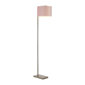 Photograph: Idolite Devine Floor Lamp, 1 Light E27, Satin Nickel/Blush Pink/Prosecco 30x20cm Velvet Shade