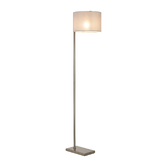 Photograph: Idolite Devine Floor Lamp, 1 Light E27, Satin Nickel/Cement 30x20cm Linen Shade