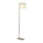 Photograph: Idolite Devine Floor Lamp, 1 Light E27, Satin Nickel/Duck Egg 30x20cm Linen Shade