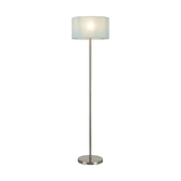 Photograph: Idolite Devine Floor Lamp, 1 Light E27, Satin Nickel/Duck Egg 40x22cm Linen Shade