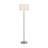 Photograph: Idolite Devine Floor Lamp, 1 Light E27, Satin Nickel/Porcelain 40x22cm Faux Silk Shade