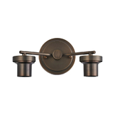 Photograph: Idolite Devine Matt Bronze 2 Light E27 Round Plate Wall Light (FRAME ONLY)