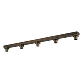 Photograph: Idolite Devine Matt Bronze 5 Light E27 Linear Flush Ceiling (FRAME ONLY)