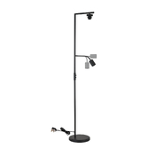 Photograph: Idolite Devine Satin Black 1 Light E27 + Reading 1 Light GU10, 166cm Downward Floor Lamp Without Shade,