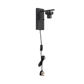 Photograph: Idolite Devine Satin Black 1 Light E27 Switched Wall Light With Plug (FRAME ONLY)