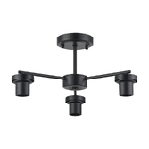 Photograph: Idolite Devine Satin Black 3 Light Downward Semi Ceiling (FRAME ONLY)
