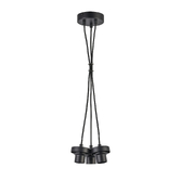 Photograph: Idolite Devine Satin Black 3 Light E27 1m Cluster Pendant (FRAME ONLY), Suitable For A Vast Selection Of Glass Shades