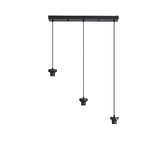 Photograph: Idolite Devine Satin Black 3 Light E27 2m Linear Multiple Pendant (FRAME ONLY)