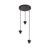 Photograph: Idolite Devine Satin Black 3 Light E27 2m Round Multiple Pendant (FRAME ONLY)