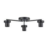 Photograph: Idolite Devine Satin Black 3 Light Flush Ceiling (FRAME ONLY)