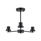 Photograph: Idolite Devine Satin Black 3 Light Upward Semi Ceiling (FRAME ONLY)