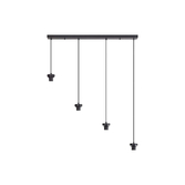 Photograph: Idolite Devine Satin Black 4 Light E27 2m Linear Multiple Pendant (FRAME ONLY)