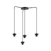 Photograph: Idolite Devine Satin Black 4 Light E27 Round Multiple Spider Pendant (FRAME ONLY)