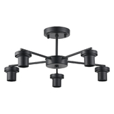 Photograph: Idolite Devine Satin Black 5 Light Downward Semi Ceiling (FRAME ONLY)