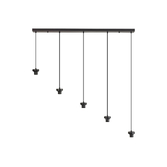 Photograph: Idolite Devine Satin Black 5 Light E27 2m Linear Multiple Pendant (FRAME ONLY)