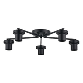 Photograph: Idolite Devine Satin Black 5 Light Flush Ceiling (FRAME ONLY)