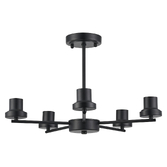 Photograph: Idolite Devine Satin Black 5 Light Upward Semi Ceiling (FRAME ONLY)