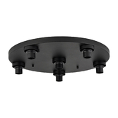 Photograph: Idolite Devine Satin Black 6 Light E27 Round Flush Ceiling (FRAME ONLY)