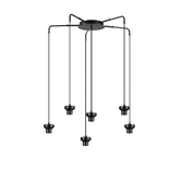 Photograph: Idolite Devine Satin Black 6 Light E27 Round Multiple Spider Pendant (FRAME ONLY)