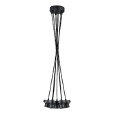 Photograph: Idolite Devine Satin Black 7 Light E27 1.5m Cluster Pendant (FRAME ONLY), Suitable For A Vast Selection Of Glass Shades