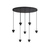 Photograph: Idolite Devine Satin Black 7 Light E27 2m Oval Multiple Pendant (FRAME ONLY)