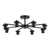 Photograph: Idolite Devine Satin Black 8 Light Downward Semi Ceiling (FRAME ONLY)