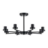 Photograph: Idolite Devine Satin Black 8 Light Upward Semi Ceiling (FRAME ONLY)