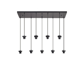 Photograph: Idolite Devine Satin Black 9 Light E27 2m Rectangular Multiple Pendant (FRAME ONLY)