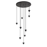 Photograph: Idolite Devine Satin Black 9 Light E27 3m Round Multiple Pendant (FRAME ONLY)