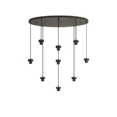 Photograph: Idolite Devine Satin Black 9 Light E27 Oval Multiple Pendant (FRAME ONLY)