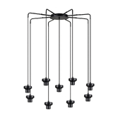 Photograph: Idolite Devine Satin Black 9 Light E27 Round Multiple Spider Pendant (FRAME ONLY)