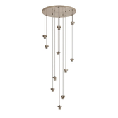 Photograph: Idolite Devine Satin Nickel 11 Light E27 3.5m Round Multiple Pendant (FRAME ONLY)