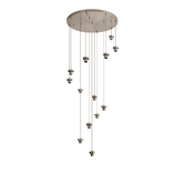 Photograph: Idolite Devine Satin Nickel 13 Light E27 4m Round Multiple Pendant (FRAME ONLY)