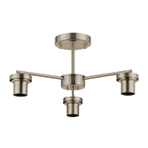 Photograph: Idolite Devine Satin Nickel 3 Light Downward Semi Ceiling (FRAME ONLY)